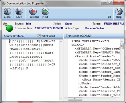 Communication Log Properties