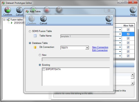 Database prototype editor